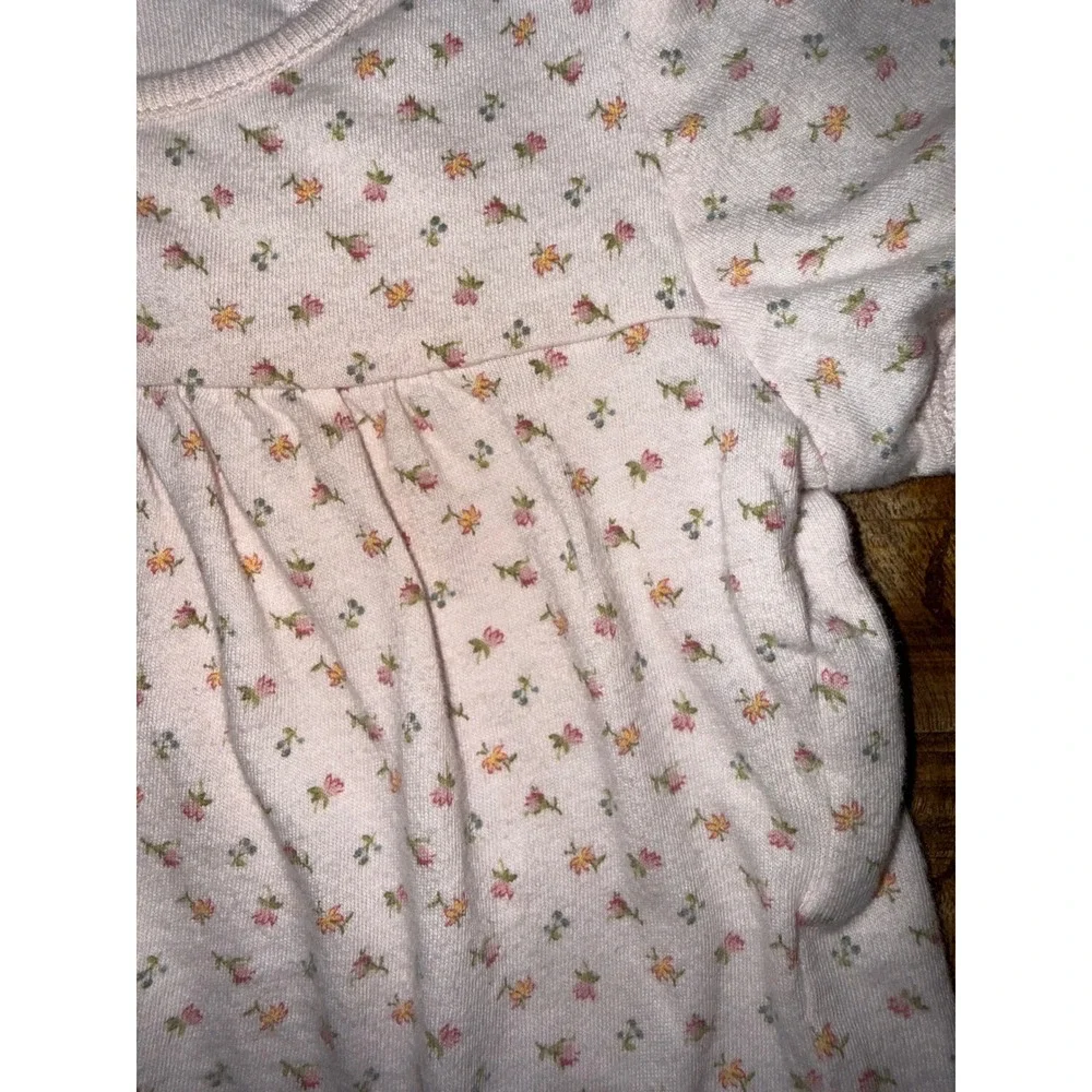 Ralph Lauren Baby Girl Pink Floral Snap Shoulder Peplum Top 3M